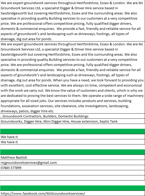 Logo of M J Groundwork Services Excavation And Groundwork Contractors In Sawbridgeworth, Hertfordshire Logo of M J Groundwork Services Excavation And Groundwork Contractors In Sawbridgeworth, Hertfordshire